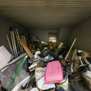 high-angle-house-interior-with-clutter-garage-garbage